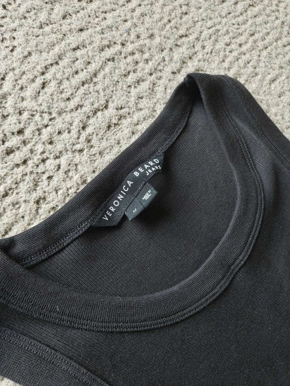 Black Midi Skirt with Contrasting Stitch Detail
